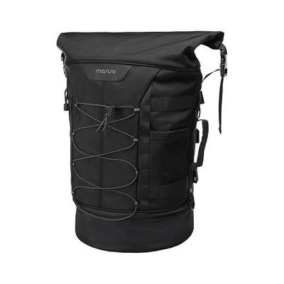 MOSISO Motorcycle Sissy Bar Backrest Bag Travel Luggage Bag, Large Capacity Duffle Bags Expandable 30L-48L, Motorcycle Gear Tail Bags with Rain Cover&Shoulder Strap, Black