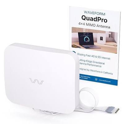 Waveform QuadPro 4x4 MIMO Signal Boosting Panel Antenna Kit | External Antenna for 4G/5G Routers & Gateways | for T-Mobile Home Internet, Verizon, AT&T (Use Your own Cables - Does not Include Cables)