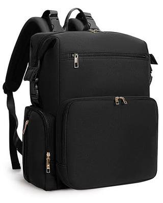 CEI-CEI Neoprene Diaper Bag Backpack with Changing Pad, Large Newborn Baby Maternity Bags Travel Tote with Insulated Pockets (Black)