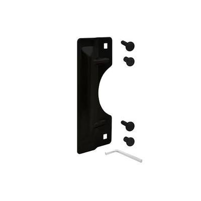 "Nuk3y Door Latch Guard Protector Stainless Steel for Out Swing Doors (Black, 3"" x 7"")"