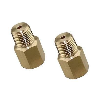2Pcs 1/8 BSPT Male to 1/8-27 NPT Female, Thread Adapter for Gauge | Brass
