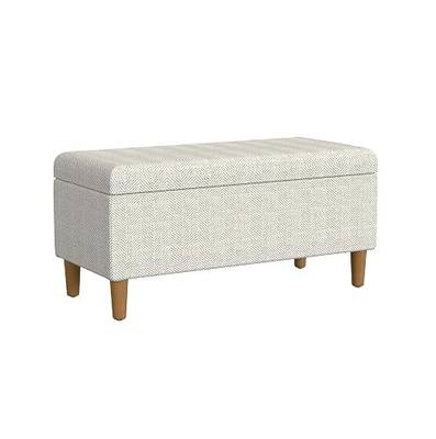 HomePop Malmo 36" Storage Bench - Cream Chevron Woven