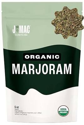 J Mac Botanicals Organic Marjoram (5 oz), dried herb, great for cooking and herbal tea