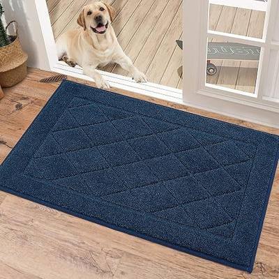 BEQHAUSE Dirt Trapper Door Mat 20" x 32", Doormat Non-Slip, Navy Blue | Entryway Rugs Washable, Dog Door Mat Stain Resistant and Absorbent Welcome Floor Mat for Front Back Door, Mud Wet Shoes&Paws