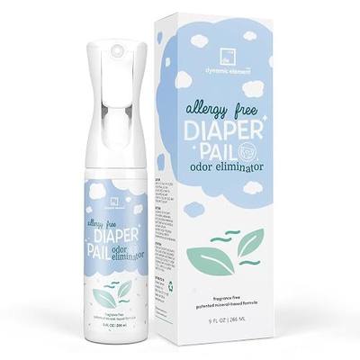 Diaper Pail Odor Eliminator Spray, Unscented, 9 Fl Oz | Mineral-Based, Safe for Babies & Pets, Tackles Odors in Diaper Pails & Baby Changing Areas