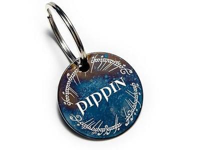 Lord of the Ring One Ring Inspired Custom Metal Pet Name Tag - Flame Fired Distressed Stainless Steel Engraved Pet Tag - Eco Friendly Dog Cat Collar ID tag