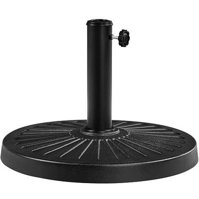 Yaheetech 26.5lbs Heavy Duty Outdoor Umbrella Base, Black | Patio Umbrella Stand, 18'' Antiqued Round Resin Construction, All Weather for Deck, Poolside, Garden