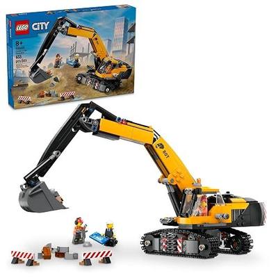 LEGO City Yellow Construction Excavator Toy Digger for Boys and Girls Ages 8 and Up, 3 Construction Worker Minifigures Included for Fun Pretend Play, Birthday for Kids, 60420