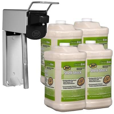 Zep Shell Shock Walnut-Based Pro Hand Cleaner D-4000 Hand Soap Dispenser - 1 Gal (Case of 4) - 318524 - Biodegradable Soy and Walnut-Based Formula