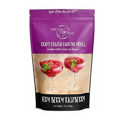 Nectar of the Vine Very Berry Raspberry Wine Slushy Mix, Just Add Wine, Liquor or Make a Mocktail, Frozen Cocktail Drink Mix, Up to 10 Servings, All-Natural Cane Sugar, Refreshing & Flavorful