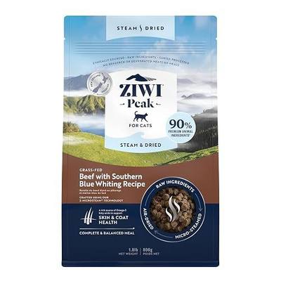 ZIWI Peak Steam & Dried Cat Food – Beef w/Southern Blue Whiting Fish - High Protein, Skin & Coat Health, Low Carb, for All Life Stages (28.8oz)