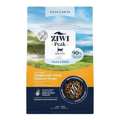 ZIWI Peak Steam & Dried Cat Food – Cage-Free Chicken w/Whole Mackerel - High Protein, Skin & Coat Health, Low Carb, for All Life Stages (28.8oz)