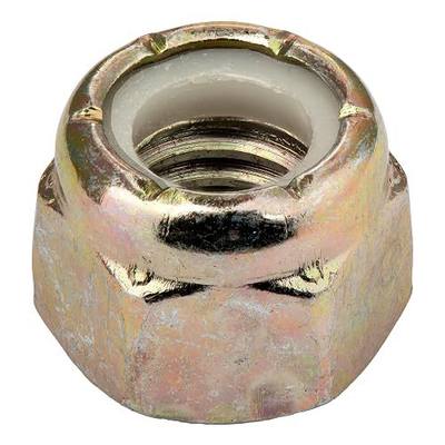 5/8"-11 (10 Pack) Grade 8 Nylon Insert Lock Nuts, Yellow Zinc by Makers Bolt