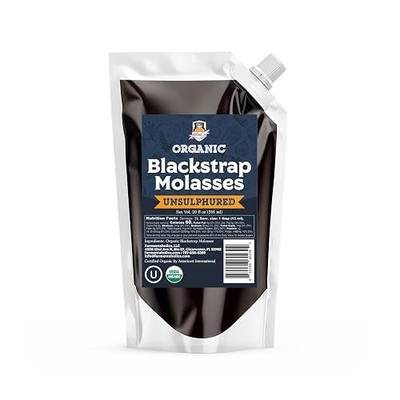 Fermentaholics Organic Unsulphured Blackstrap Molasses | 20 Oz Pouch | OU Kosher & Unsulfured | Spouted Pouch for Easy Measuring and Pouring