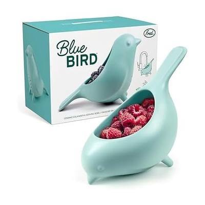 Genuine Fred BLUE BIRD Ceramic Colander, Charming, Unique Design, Berry Colander, Fun Kitchen Gadget