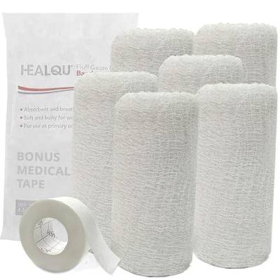 Kerlix Gauze Bandage Rolls - 4 1/2 in x 4.1 Yds, 6 Ply - 6 Single Sterile Pocuhes- Extra Absorbency - Latex Free, Hospital Grade Cotton Fluff Bandage Wrap Krinkle Style - for Wound Care & First Aid