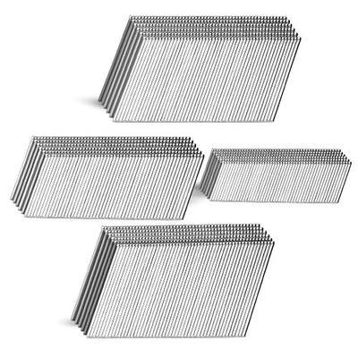 15 Gauge DA Angled Finish Nails 34 Degree 2000 Pcs 4 Size Galvanized | 500 per Size: 1-1/4", 1-1/2", 2", 2-1/2" Assorted Size Project Pack fit Pneumatic Electric 15GA Angled Finish Nailer