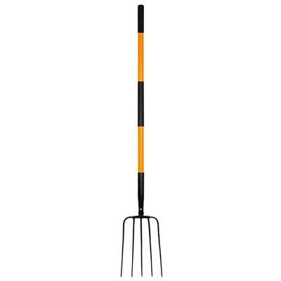 VNIMTI Pitch Fork for Gardening, 5 Tine Pitchfork Heavy Duty with Fiberglass Handle, 58 Inches