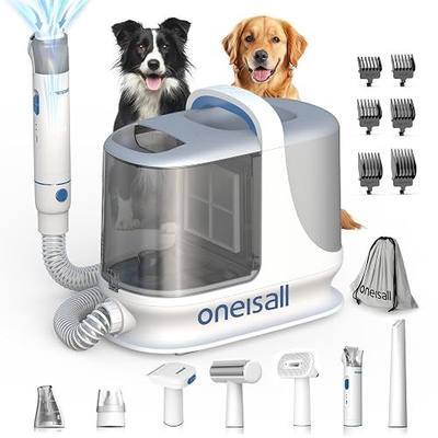 oneisall Dog Grooming Vacuum Kits with Clipper | Exatra Large 3L Dust Cup,13KPa 3 Suction,Clipper,Nail Grinder & Shedding Brush 7 in 1 Grooming Kits,Low Noise,BM3
