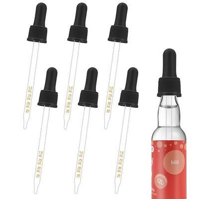 Glass Dropper Pipettes Compatible with SodaStream Bubly Bubbly Drops Flavors for Soda Stream Accessories (Black, 6Pcs)