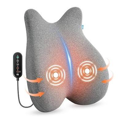 CILI Heated Lumbar Support Pillow for Office Chair, Ergonomic Back Support Cushion with Vibration, Memory Foam Chair Back Massager,Gifts for Mom Dad