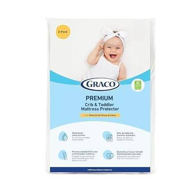 Graco Premium Waterproof Crib and Toddler Mattress Protector (2 Pack) – GREENGUARD Gold Certified, Machine-Washable & Dryer-Friendly, Waterproof Sleep Surface, Fits Crib & Mattress | GREENGUARD Gold Certified, Machine-Washable & Dryer-Friendly, Waterproof Sleep Surface, Fits Baby Crib & Toddler Bed
