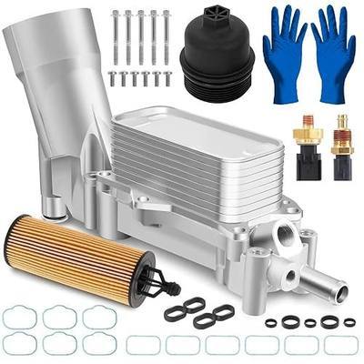 PANGOLIN 926-959 3.6L Aluminum Engine Oil Filter Housing Kit fits for Jeep | fit for Chry-sler 200 300, for 2011-2016 Dodge Charger Challenger Journey Wrangler Ram 3.6L, With Oil Cooler, Gaskets/Filter