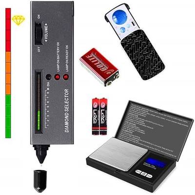 Jewelry Diamond Tester,Jewelry Diamond Tester+200g/0.01g Mini Jewelry Scale+30X 60X 90X Mini LED Magnifying,Professional Diamond Selector for Novice and Expert,Thermal Conductivity Meter