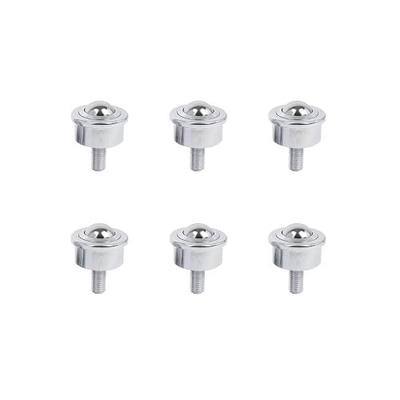 Roller Ball Transfer Bearing Casters - 5/8 Inch Diameter, M8 Ball Transfer Unit for Transmission,Heavy Duty Stud Mounted,Thread Stem,Bearing Steel & Carbon Steel,540 Lbs Total Load Capacity,Set of 6