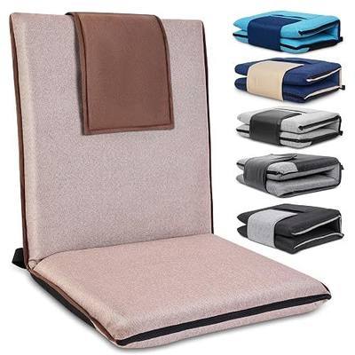 Floor Chair with Back Support 14-Position Adjustable Floor Chair Portable Ground Seating for Adults & Kids Foldable Meditation Seat with Japanese KOYO Bearings & Washable Linen Cover (Coffee)