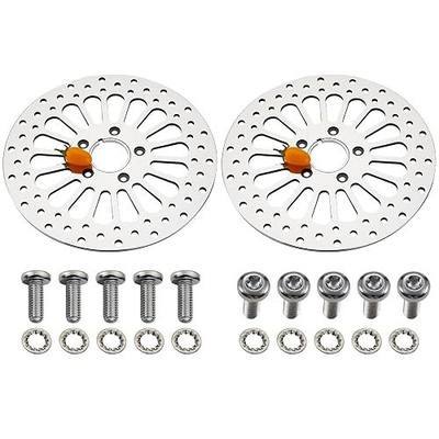 11.5'' 2 Piece Front Brake Rotor for Harley Davidson Touring Softail Sportster Dyna Early Super Glide,Mirror-Polished Vibration Proof Hardened Stainless Steel Rotors Motorcycle Models