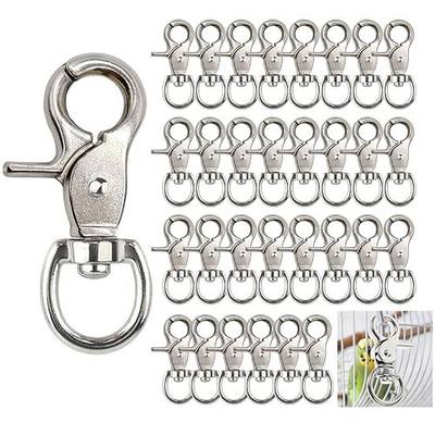 30PCS Trigger Snap Hooks 2.32'' x 0.82'' Heavy Duty Swivel Snap Hooks Metal Clasps Lanyard Clips for Pet Cage Key Chains