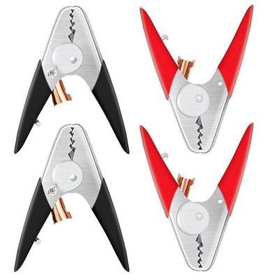 Jumper Cable Clamps Heavy Duty 4 Pcs, Battery Clamps 1100A Jumper Cable Ends 6 Inch Battery Charger Ends Alligator Clips Electrical for Replacement Under 0 AWG Wires 12V/24V by XIOGZAXI