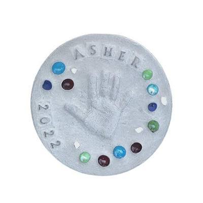Large DIY Handprint Stepping Stone Kit, Mother's Day Gift, Footprint Stepping Stone (10 Inch + Stamp Set)