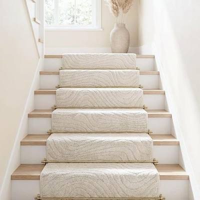 Well Woven Custom Size Hallway Stair Runner - Choose Your Length - 27 Inches Wide x 14 Feet Long Runner (27" x 14' Runner) Rug - Ivory-Grey Sula Soft Touch, Modern Geometric - Hi-Lo Pile