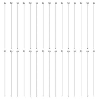 BENECREAT 30Pcs 925 Sterling Silver Head Ball Pins, 24 Gauge Head Pins Findings 1.3inch Silver Ball Headpins for Earring Bracelet Jewelry Making