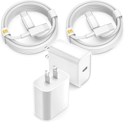 2Pack USB C Fast Charger for Apple iPad Pro 13(M4)/iPad Pro 12.9/11in 2026-2018,iPad Air M4/M3/M2/5th/4th,iPad 11th A16/10th/Mini 7,iPad Charger Fast Charging Wall Chargers Block&6FT USB C to C Cable