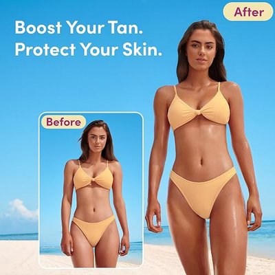 Coco & Eve Tan Boosting Anti-Aging Body Oil SPF20 - Tanning Accelerator Spray, UVA UVB Sun Protection | Moisturizing Outdoor Bronzing Enhancer with Natural Ingredients, Antioxidants (5.07 Fl Oz)