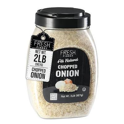 Fresh Finest Bulk Spices Commercial and Home Cooking, Dehydrated Chopped Onions 2 LB, Kosher Certified Dried Onion Flakes Best for Soups, Sauces, Meatballs and Vegetables, 2 LB (Container)
