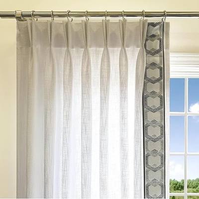 Drapery Trim for Curtains and Craft. Embroidery Tape by Yard (Continuous piece if More Than 1 Yard) 1"-6" Wide. (#34 Blue/Grey 3 1/2" W, 1 Yard)