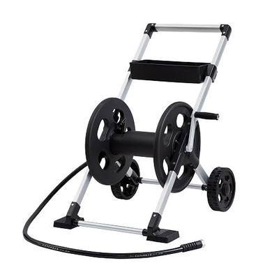 Liberty Garden 304 Explorer Two Wheel Hose Reel Cart, Aluminum, Holds 250-feet of 5/8" Hose, Silver/Black