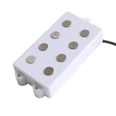 4 String Electric Bass Pickup Soapbar Alnico 5 Magnet 14.5K Resistance White Replacement Part Upgrade, DMM-4