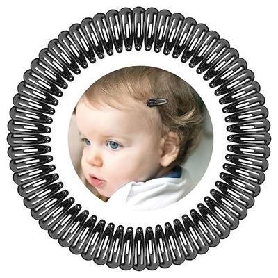 1Inch Black Snap Hair Clips 60Pcs Small Clips for Little Girls Infant Baby | 60 Pack Baby Infant 3cm Black Color Hair Clips Barrettes for Toddlers Hair Accessories Tiny Small Snap Clips