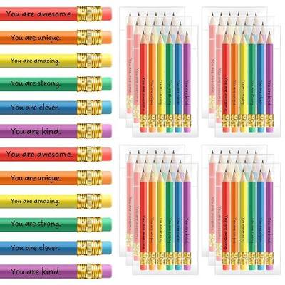 Spakon 48 Pack Back to School Gifts for Students Inspirational Pencils Student Gift from Teacher Pencil for Kid Motivational Sharpened Pencil Classroom Graduation Gifts for Kids (Multicolor)