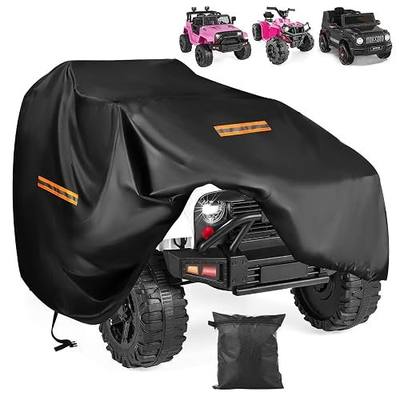 420D Kids Ride On Car Cover 55x33x32IN,Waterproof for Power Wheels | Heavy Duty 420D Oxford, 3 Reflective Strips, Windproof Buckles, Anti-UV, Storage Bag Included, for Kids Ride On Toys