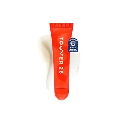 Tower 28 LipSoftie Tinted Lip Balm Treatment - Hydrating Glossy Balm + Overnight Lip Mask with Jojoba Oil + Shea Butter - Sweet, Cushiony Formula for Smooth, Soft Lips - SOS Vanilla (0.38 oz)