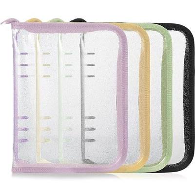 Nezyo 4 Pieces A5 Zipper Binder 6 Ring Cover PVC Binder Clear Budget Cover Refillable Notebook Shell for Photocard Planner Journal Photo Album Folder, 10" x 7"