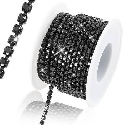 10 Yards 3MM Rhinestone Trim Crystal Close Chain Trim,Black | Easily Cut to Size, Super Shiny, Firmly Inlaid, Versatile for Sewing Crafts, Wedding, DIY Decoration, Jewelry, Clothing