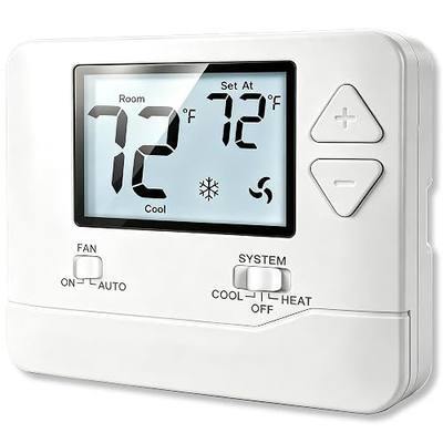 Heagstat NonProgrammable Thermostat for Home up to 1 Heat/ 1 Cool | Manual Operation Cool/Heat, Large Font, With Standard RH, RC, W, Y, G, C Terminals