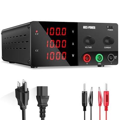 NICE-POWER Variable DC Power Supply 100V 10A 1000W, High Power Benchtop Power Supply with Encoder Adjustable Switching Voltage Regulator, Benchtop Laboratory Power Supply with Built-in Intelligent Fan